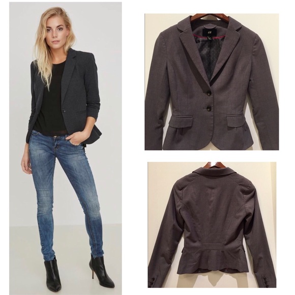 H&M Jackets & Blazers - H&M Gray Blazer SZ 2